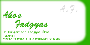 akos fadgyas business card